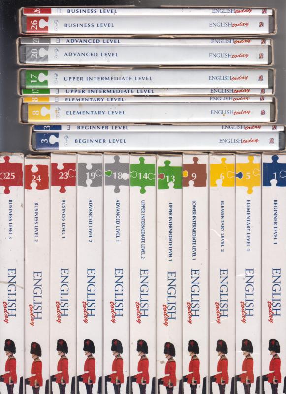 English today 1-26.   -  Angolnyelv-oktató program  ( 24  könyv és 26  DVD)