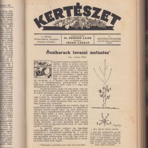 Dr. Kerekes Lajos (szerk.) Növényvédelem 1934. X. évfolyam és Kertészet 1934. VIII. évfolyam teljes (egybekötve)