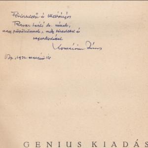 Komáromi János :  Ordasok (dedikált)