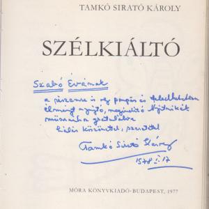 Tamkó Sirató Károly : Szélkiáltó (dedikált)