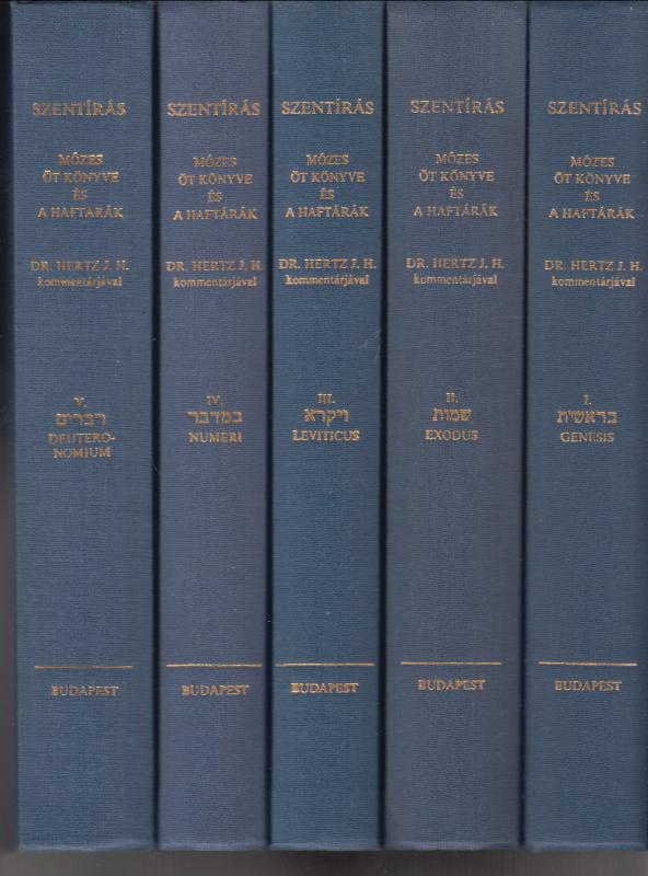 Hertz J.H. dr.(szerk.) Szentírás - Mózes öt könyve és a Haftárák I-V. (Reprint)