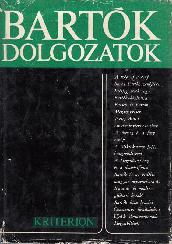 László Ferenc (szerk.) BARTÓK DOLGOZATOK - Tanulmánygyűjtemény