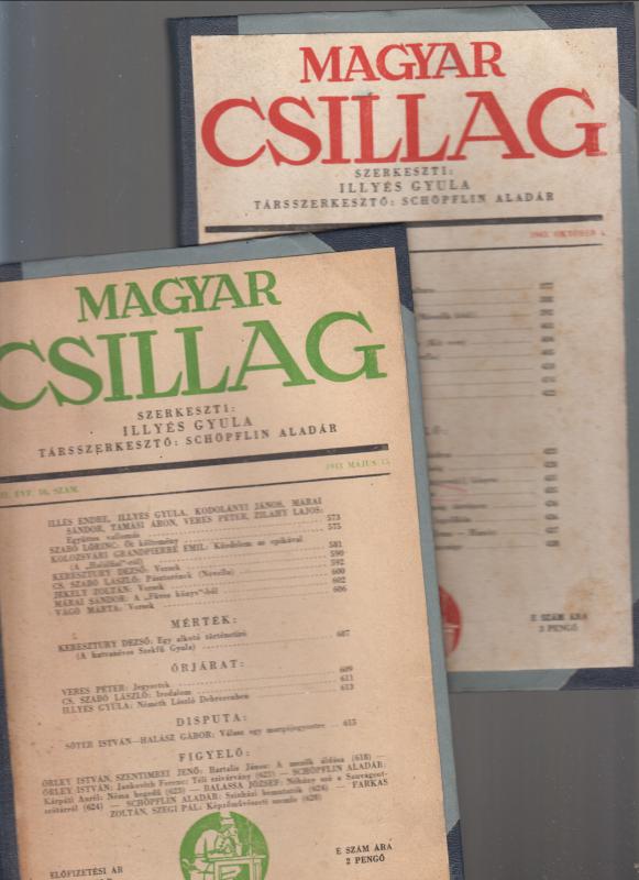 MAGYAR CSILLAG folyóirat  III. évfolyam. 1.szám. 1943. jan 1.  /    III. évfolyam. 10. szám. 1943. máj. 15  /  III. évfolyam. 19. szám. 1943. október  1.   (3 db)  számonként  bekötve