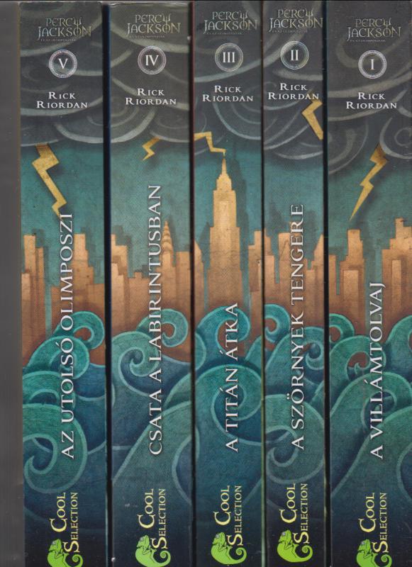Rick Riordan : Percy Jackson és az olimposziak sorozat 1-5. (A villámtolvaj, A szörnyek tengere, A titán átka, Csata a labirintusban, Az utolsó olimposzi)