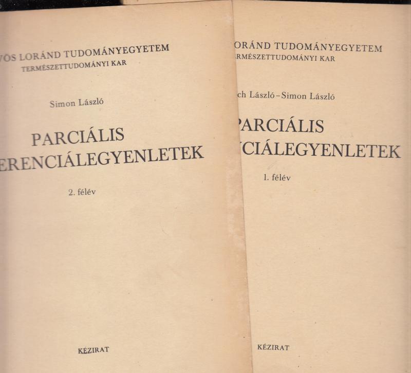Simon László : PARCIÁLIS DIFFERENCIÁLEGYENLETEK  1.- 2.