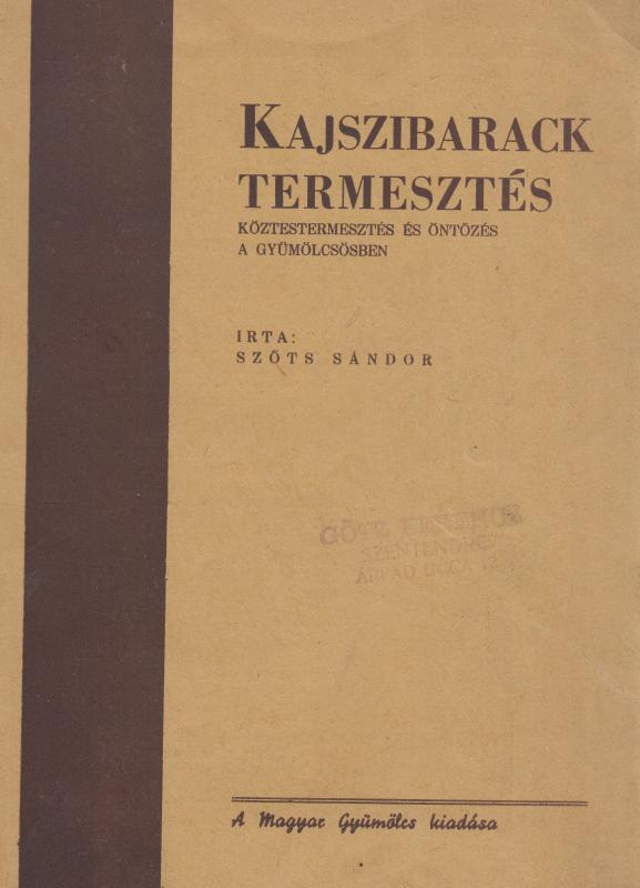 Szőts Sándor :  KAJSZIBARACK TERMESZTÉS