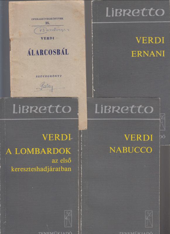VERDI  operaszövegkönyvek  (4 db)