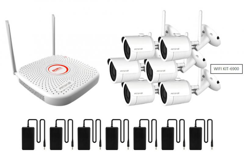 Amiko WIFI KIT-6900 6 kamerás vezeték nélküli Full HD megfigyelőrendszer