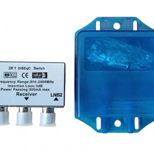 2×1 DiSEqC kapcsoló kültéri műholdas antenna váltó