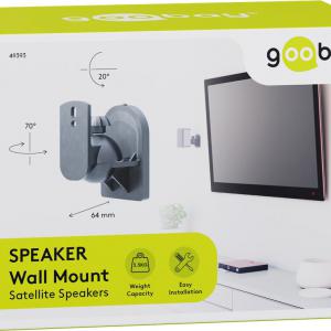 Goobay 49393 univerzális hangszóró fali tartó szett 2 db, állítható, max. 3,5 kg, fekete