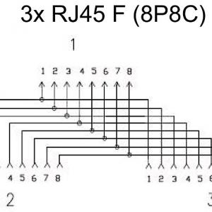 ISDN T-elosztó RJ45 anya (8P8C) - 2x RJ45 anya (8P8C)