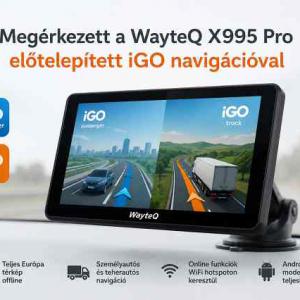 WayteQ X995 Pro Android GPS Navigáció – iGO EU Ready (Car & Truck)