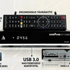 Zgemma H17 Combo 4K UHD DVB-S2X/T2/C Enigma2 vevő