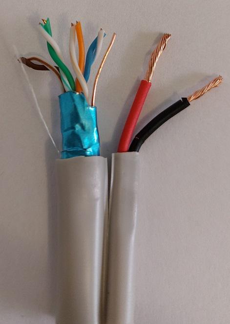 FTP-5E+2 0,75 CCTV Messenger feszítős réz kábel THB