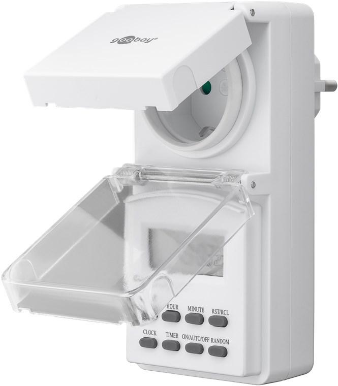 Goobay 51301 kültéri hálózati digitális áramidőzítő kapcsoló IP44