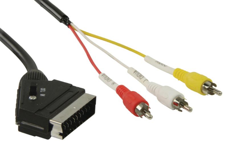 SCART-3RCA KÁBEL KAPCSOLÓS 1,5M