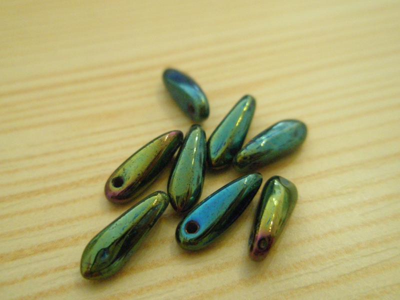 3 x 11 mm irizáló zöld