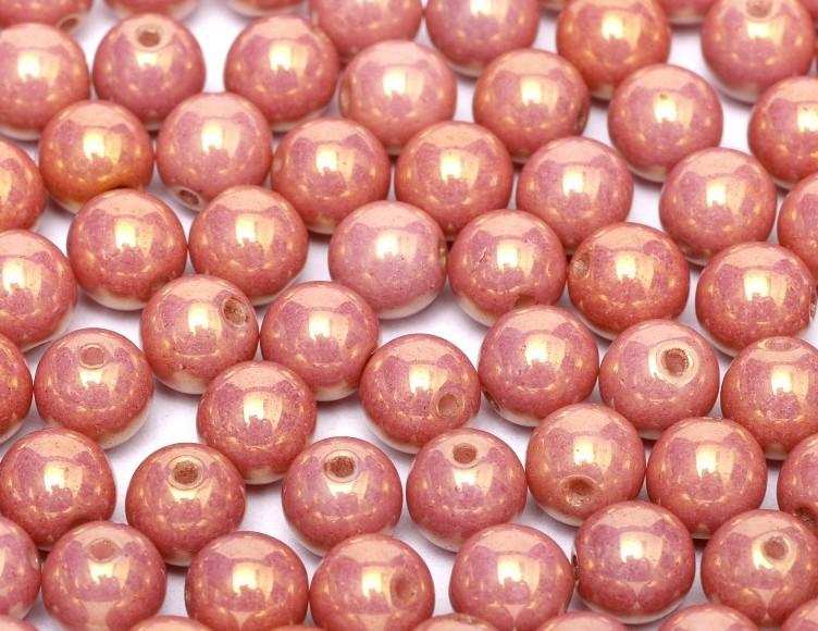 4 mm Chalk White Red Luster