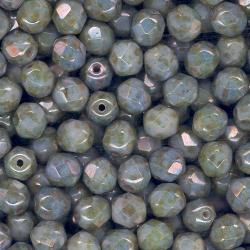 4mm chalk white blue luster