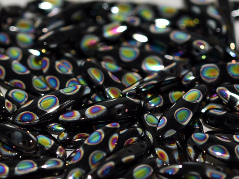 5 x 16 mm KÉTLYUKÚ Jet Vitrail Dots