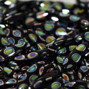 5 x 16 mm KÉTLYUKÚ Jet Vitrail Dots