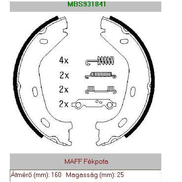 Fékpofa hátsó MB W124 w123 w126 w115- Unix32184
