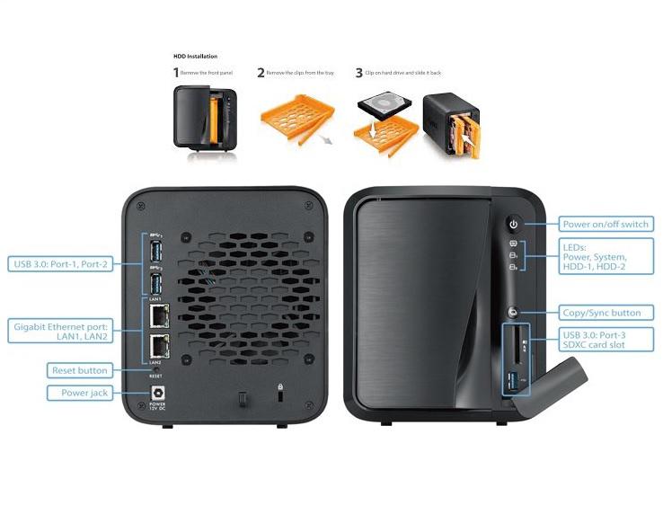 Media NAS Zyxel NAS520 Digital media server 2-bay Cloud Storage