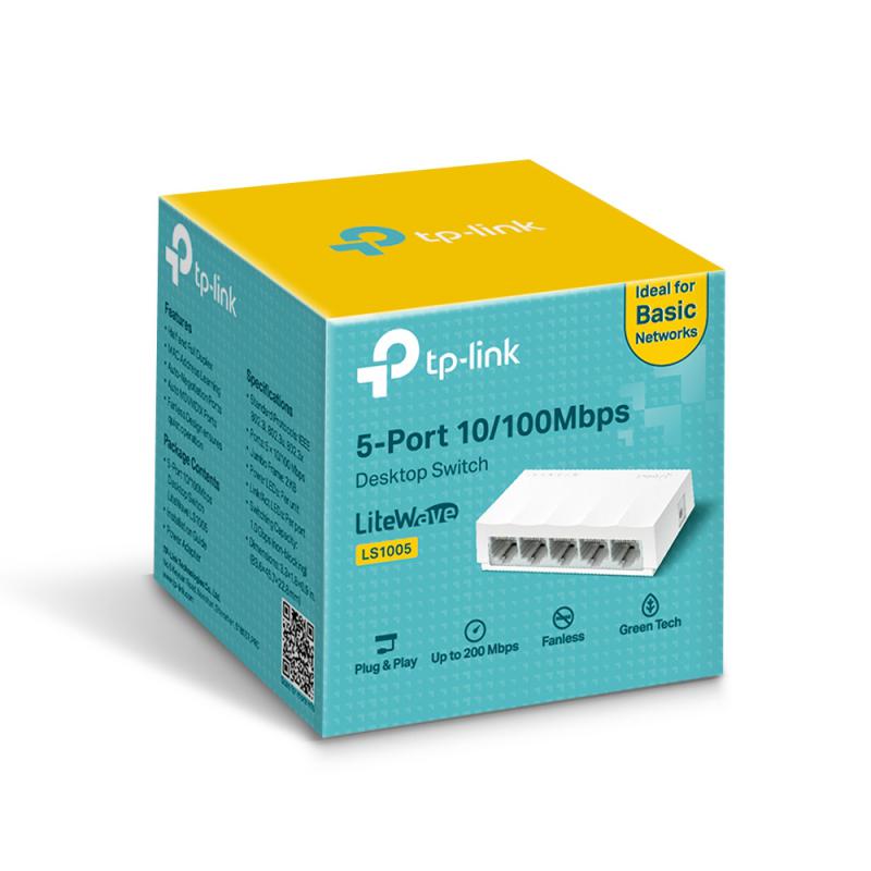 Mini Switch - LS1005 (5 port, 100Mbps) Tp-link