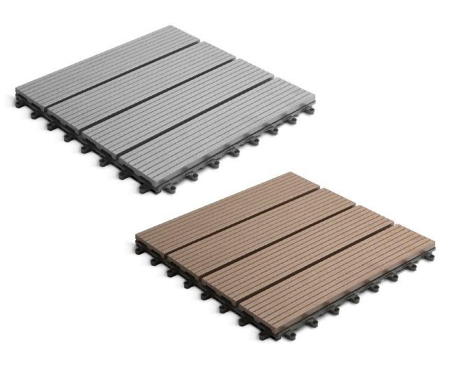 Padlóburkolat 4 léces 30 x 30cm világosbarna 11db / csomag WPC