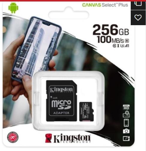 SD kártya micro 256Gb Kingston SDXC Canvas SDCS2/256GB