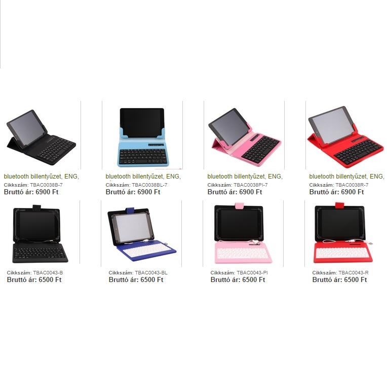 Tablet  billentyűzet Bluetooth billentyűzetes tok /4 színben /