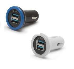 USB adapter autós 12v/24v  2db USB világítással