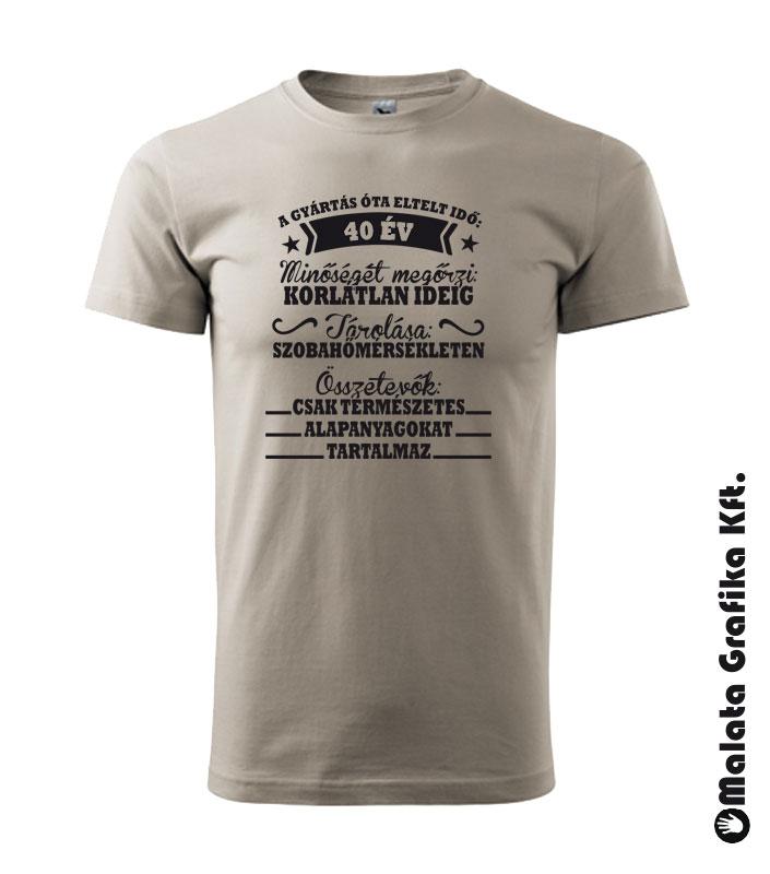 A gyártás óta eltelt idő póló