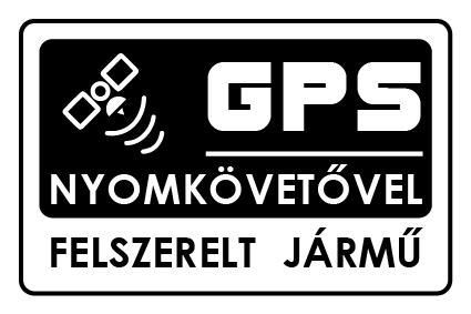 GPS nyomkövetővel, felszerelt jármű matrica