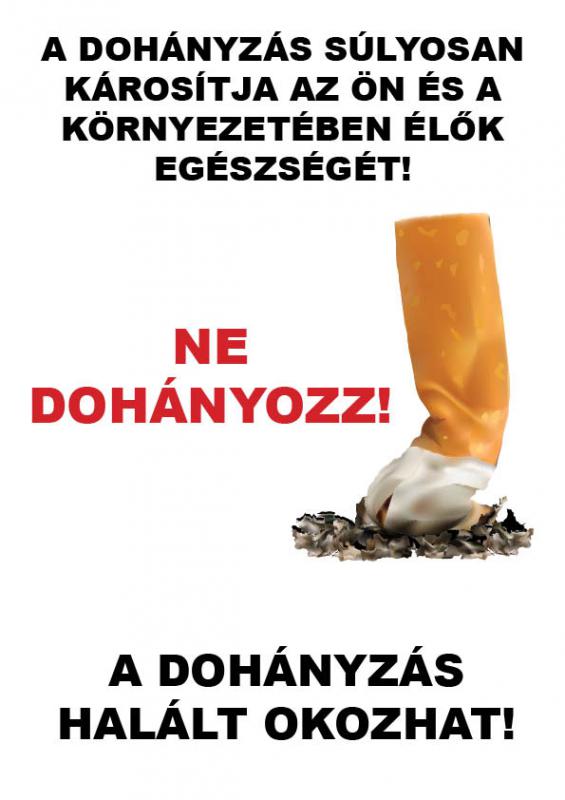 Ne dohányozz! - A/4 tábla