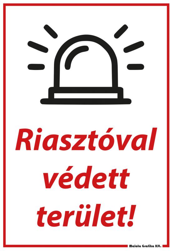 Riasztóval védett terület - A/4 tábla