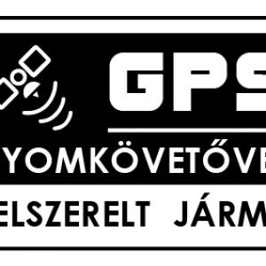 GPS nyomkövetővel, felszerelt jármű matrica