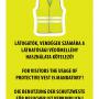 Láthatósági védőmellény használata kötelező - A/4 tábla