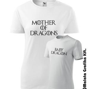 Trónok Harca Anya-Lánya Póló - Mother of dragon, Baby dragon póló