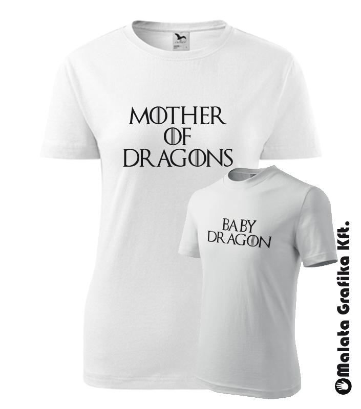 Trónok Harca Anya-Lánya Póló - Mother of dragon, Baby dragon póló