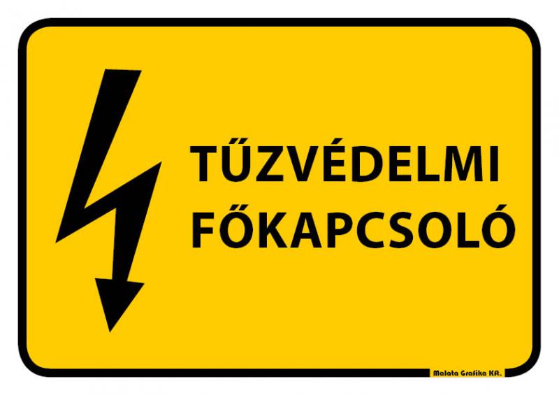 Tűzvédelmi főkapcsoló - A/4 tábla