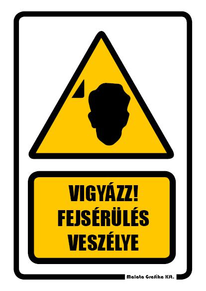 Vigyázz fejsérülés veszélye