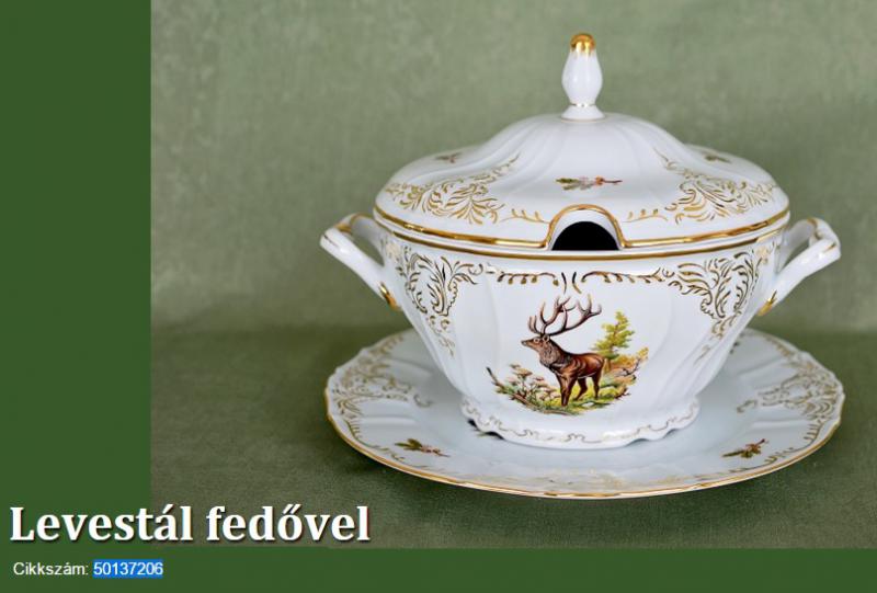 Bernadotte Leveses tál +fedő   erdei vad mintás