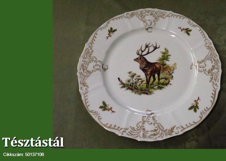 Bernadotte tésztás lapos tál 28 cm erdei vad mintás