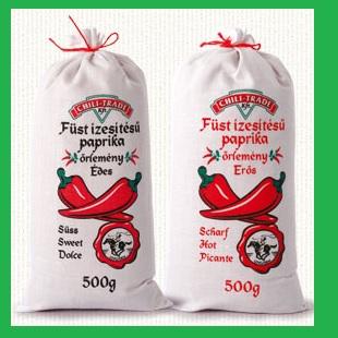 Füst ízű fűszerpaprika őrlemény vászonzsákban édes, erős 0,5kg