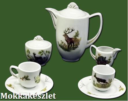 Glória Mokka kávéskészlet 9 részes erdeivad mintás 104004