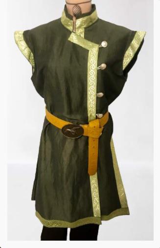 Kaftán Női Oldalt záródó zöld/arany