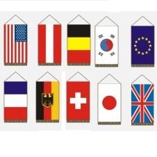 világ nemzetek zászlói nyomott címerrel Asztali