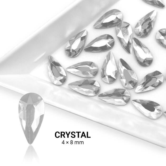 Formakő csepp alakú - 4x8mm - Crystal 20db