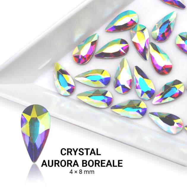 Formakő csepp alakú - 4x8mm - Crystal AB 20db